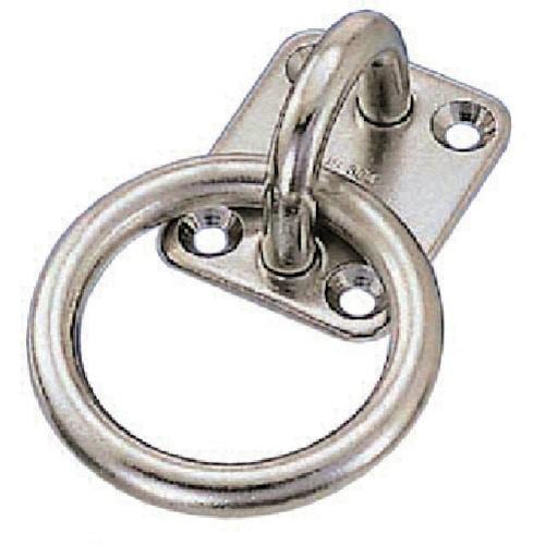 トラスコ中山 水本 アイボルト ステンレス 丸カンプレート 丸カン内径30mm 30mm×34mm 使用荷重:0.15kN(ご注文単位1個)【直送品】