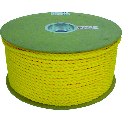 トラスコ中山 ユタカメイク ポリエチレンロープドラム巻 9mm×150m イエロー(ご注文単位1巻)【直送品】