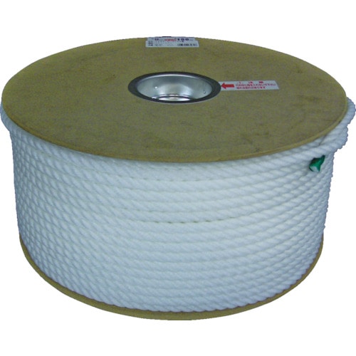 トラスコ中山 ユタカメイク ポリエチレンロープドラム巻 9mm×150m ホワイト(ご注文単位1巻)【直送品】