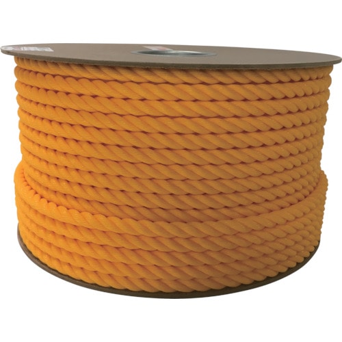 トラスコ中山 ユタカメイク ポリエチレンロープドラム巻 12mm×100m イエロー(ご注文単位1巻)【直送品】