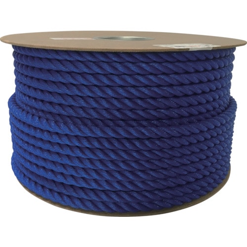 トラスコ中山 ユタカメイク ポリエチレンロープドラム巻 12mm×100m ブルー(ご注文単位1巻)【直送品】