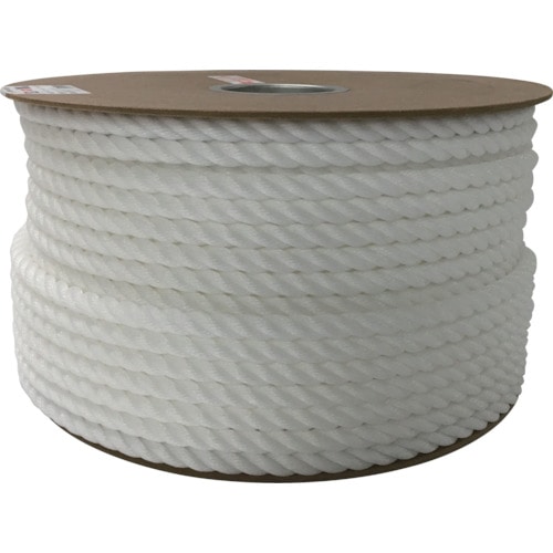 トラスコ中山 ユタカメイク ポリエチレンロープドラム巻 12mm×100m ホワイト(ご注文単位1巻)【直送品】