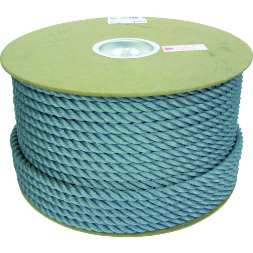 トラスコ中山 ユタカメイク ポリエチレンロープドラム巻 12mm×100m グレー(ご注文単位1巻)【直送品】