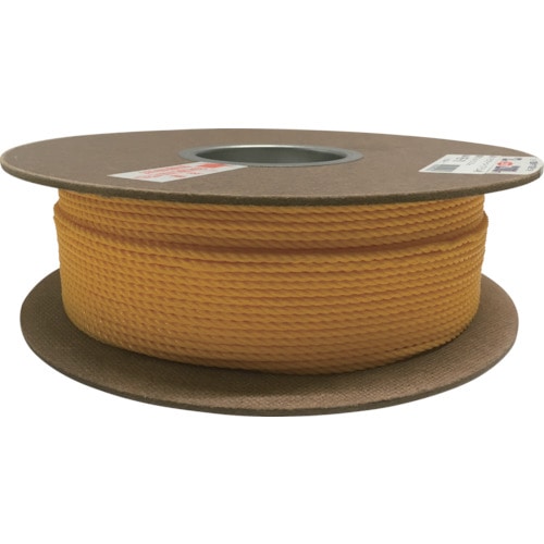 トラスコ中山 ユタカメイク ポリエチレンロープドラム巻 3mm×200m イエロー(ご注文単位1巻)【直送品】