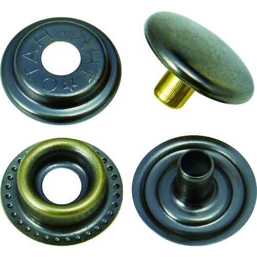 トラスコ中山 TRUSCO ハトメボタン 黒ニッケルメッキ 15mm 10組入り(ご注文単位1パック)【直送品】