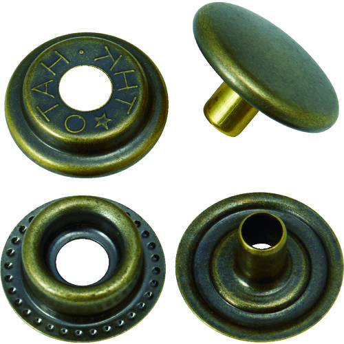 トラスコ中山 TRUSCO ハトメボタン 金ブロンズメッキ 15mm 10組入り(ご注文単位1パック)【直送品】