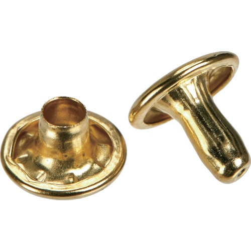 トラスコ中山 TRUSCO 大カシメ スチール 真鍮メッキ 9mm 足長11.5mm 30組入 (ブリスターパック入)(ご注文単位1パック)【直送品】