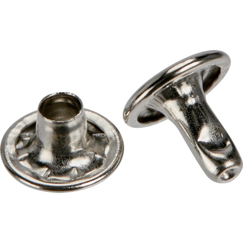 トラスコ中山 TRUSCO 大カシメ スチール ニッケルメッキ 9mm 足長8.5mm 30組入 (ブリスターパック入)(ご注文単位1パック)【直送品】