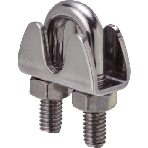 トラスコ中山 水本 ステンレス プレスワイヤークリップ 適合ロープ径3 ねじ径M-3(ご注文単位1個)【直送品】