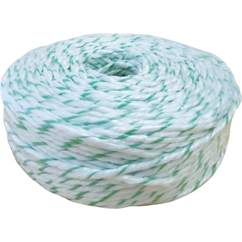 トラスコ中山 ツカサ ペッピーロープ 色白/緑 線径5mm 長さ100m(ご注文単位1巻)【直送品】