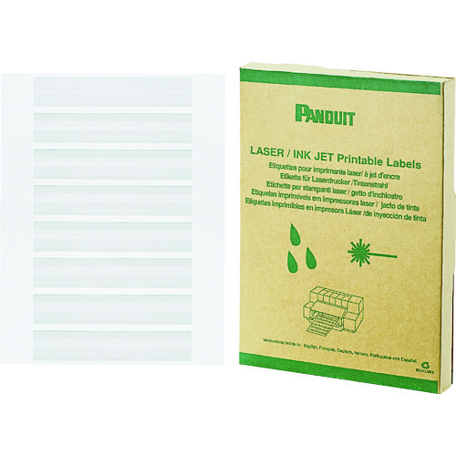 トラスコ中山 パンドウイット レーザープリンタ用回転ラベル 白 印字部25.4mmX6.4mm ラベル数2500枚 R100X075X1J(ご注文単位1箱)【直送品】