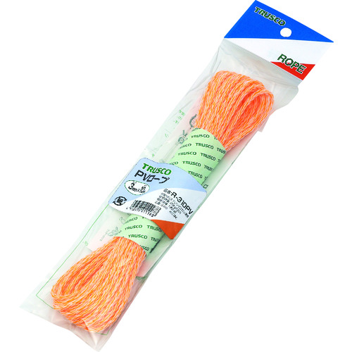 トラスコ中山 TRUSCO PVロープ 3つ打 線径3mmX長さ10m(ご注文単位1巻)【直送品】