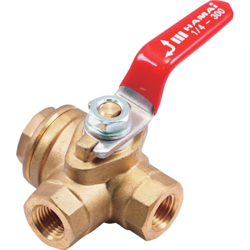 トラスコ中山 ハマイ 黄銅製3方ボールバルブ 254-5480(ご注文単位1個)【直送品】