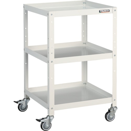 トラスコ中山 TRUSCO ツールワゴン ラビットワゴン 500X500 ウレタン車輪 ホワイト 366-3396(ご注文単位1台)【直送品】