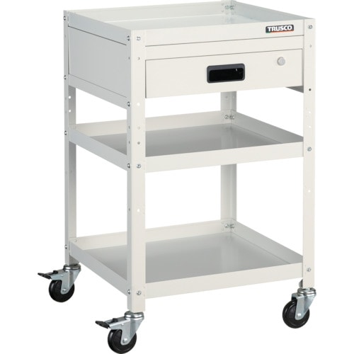 トラスコ中山 TRUSCO ツールワゴン ラビットワゴン 500X500 引出1段付 ホワイト(ご注文単位1台)【直送品】