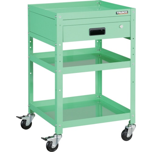 トラスコ中山 TRUSCO ツールワゴン ラビットワゴン 500X500 引出1段付 ヤンググリーン(ご注文単位1台)【直送品】