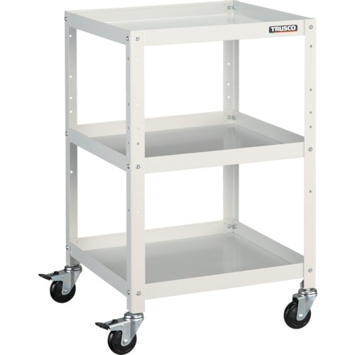 トラスコ中山 TRUSCO ツールワゴン ラビットワゴン 500X500 ゴム車輪 ホワイト 366-3426(ご注文単位1台)【直送品】