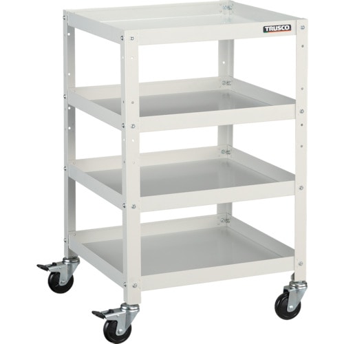 トラスコ中山 TRUSCO ツールワゴン ラビットワゴン 500X500 ゴム車輪 ホワイト 366-3469(ご注文単位1台)【直送品】