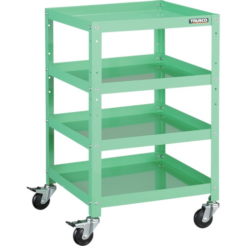 トラスコ中山 TRUSCO ツールワゴン ラビットワゴン 500X500 ゴム車輪 ヤンググリーン 366-3451(ご注文単位1台)【直送品】