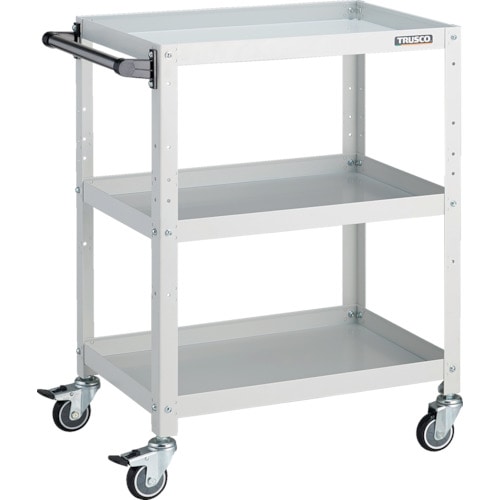 トラスコ中山 TRUSCO ラビットワゴン 600×400×H810 ハンドル付 ウレタン車輪 ホワイト(ご注文単位1台)【直送品】