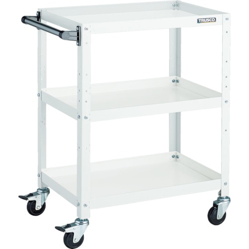 トラスコ中山 TRUSCO ツールワゴン ラビットワゴン 600X400 ハンドル付 ゴム車輪 ホワイト 818-3195(ご注文単位1台)【直送品】