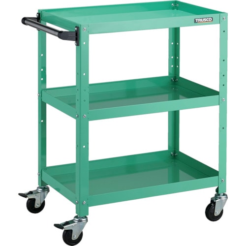 トラスコ中山 TRUSCO ツールワゴン ラビットワゴン 600X400 ハンドル付 ゴム車輪 ヤンググリーン 818-3196(ご注文単位1台)【直送品】