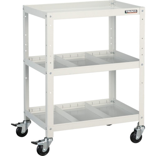 トラスコ中山 TRUSCO ツールワゴン ラビットワゴン 600X400 仕切2段付 ホワイト 366-3515(ご注文単位1台)【直送品】