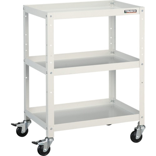 トラスコ中山 TRUSCO ツールワゴン ラビットワゴン 600X400 ゴム車輪 ホワイト 366-3566(ご注文単位1台)【直送品】