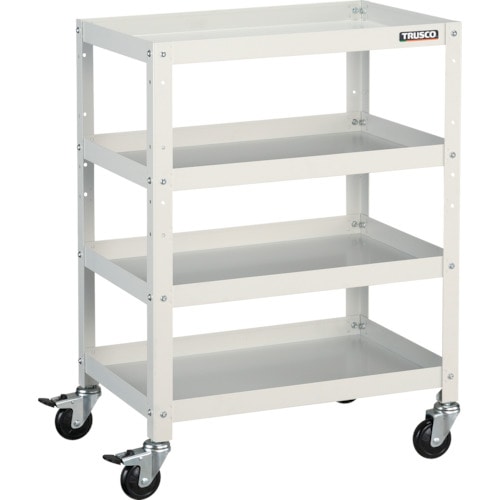 トラスコ中山 TRUSCO ツールワゴン ラビットワゴン 600X400 ゴム車輪 ホワイト 366-3582(ご注文単位1台)【直送品】