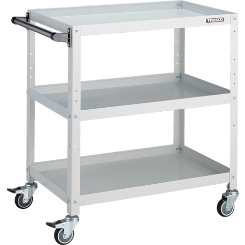 トラスコ中山 TRUSCO ラビットワゴン 700×450×H810 ハンドル付 ウレタン車輪 ホワイト(ご注文単位1台)【直送品】