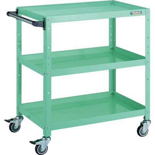 トラスコ中山 TRUSCO ラビットワゴン 700×450×H810 ハンドル付 ウレタン車輪 ヤンググリーン(ご注文単位1台)【直送品】