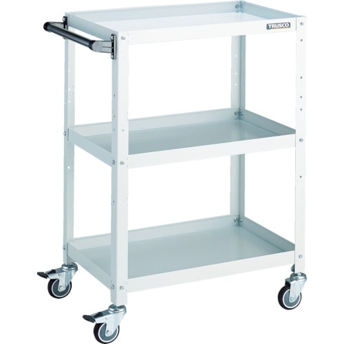 トラスコ中山 TRUSCO ラビットワゴン 600×400×H880 ハンドル付 ウレタン車輪 ホワイト(ご注文単位1台)【直送品】