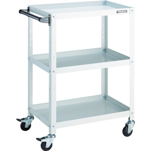 トラスコ中山 TRUSCO ツールワゴン ラビットワゴン 600X400 ハンドル付 ゴム車輪 ホワイト 818-3223(ご注文単位1台)【直送品】