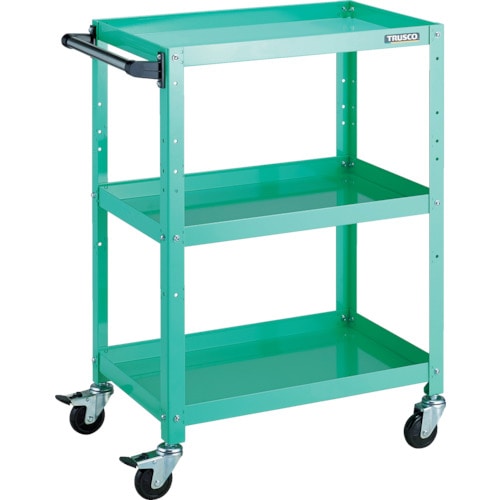 トラスコ中山 TRUSCO ツールワゴン ラビットワゴン 600X400 ハンドル付 ゴム車輪 ヤンググリーン 818-3224(ご注文単位1台)【直送品】