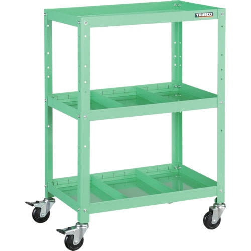 トラスコ中山 TRUSCO ツールワゴン ラビットワゴン 600X400 仕切2段付 ヤンググリーン 366-3698(ご注文単位1台)【直送品】