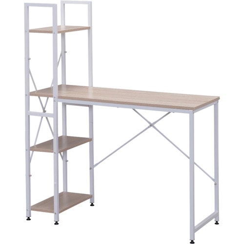 トラスコ中山 IRIS 574215 ラック付きデスク 1000×420 ライトナチュラル/ホワイト(ご注文単位1台)【直送品】