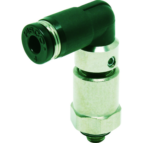 トラスコ中山 ピスコ ハイロータリジョイント エルボ チューブ4 接続口径M5×0.8（ご注文単位1個）【直送品】