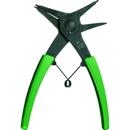 トラスコ中山 KEIBA スナップリングプライヤー(軸穴両用 有効呼径~52mm) 140(ご注文単位1個)【直送品】