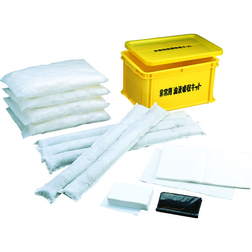 トラスコ中山 橋本 非常用油液吸収キット 容器付 550×400×300mm (1S=1箱)(ご注文単位1セット)【直送品】