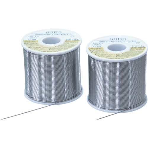 トラスコ中山 石川 やに入りはんだ ステクロン 60E(すず60%/鉛40%)-1.0mm-1kg(ご注文単位1巻)【直送品】