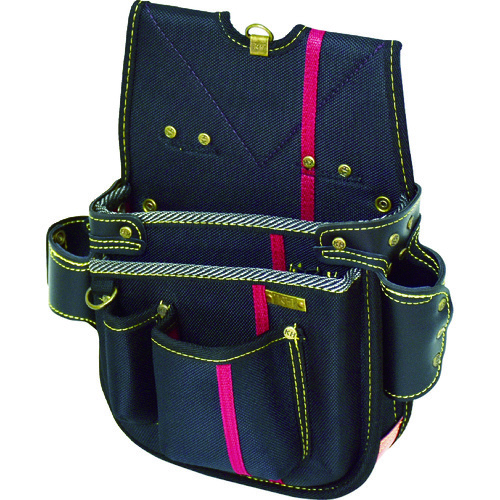 トラスコ中山 KH 進化シリーズ ネイルバッグ(小) 黒/緋 右腰用(ご注文単位1個)【直送品】