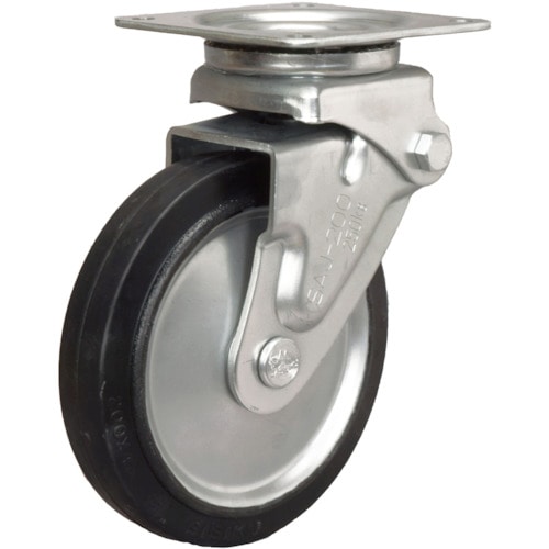 トラスコ中山 シシク 緩衝キャスター 自在 150径 ゴム車輪(ご注文単位1個)【直送品】