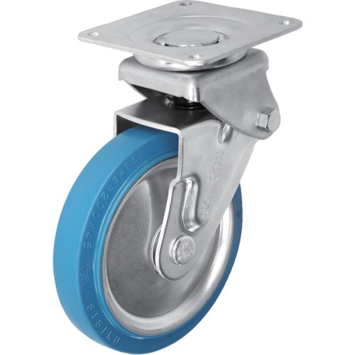 トラスコ中山 シシク 緩衝キャスター 自在 200径 スーパーソリッド車輪 353-5231(ご注文単位1個)【直送品】