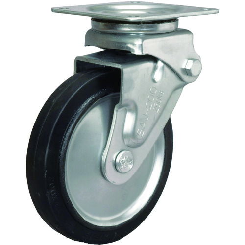 トラスコ中山 シシク 緩衝キャスター 自在 ゴム車輪 200径(ご注文単位1個)【直送品】