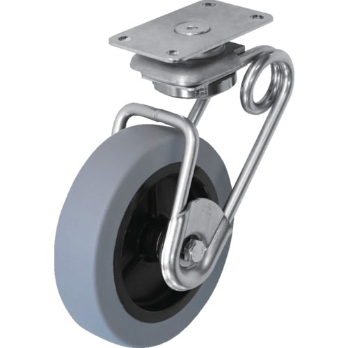 トラスコ中山 シシク 緩衝キャスター5 自在 100径 ウレタン車(ご注文単位1個)【直送品】