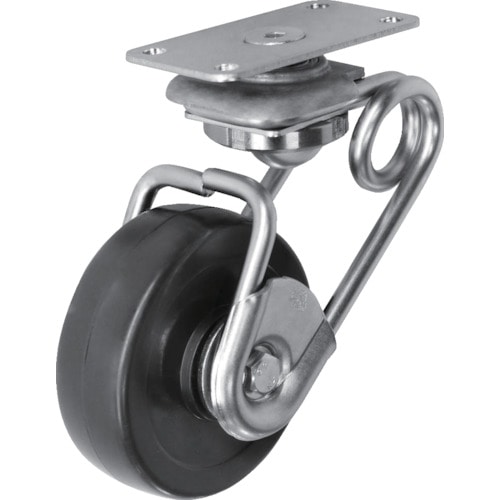 トラスコ中山 シシク 緩衝キャスター5 自在 75径 Rゴム車(ご注文単位1個)【直送品】