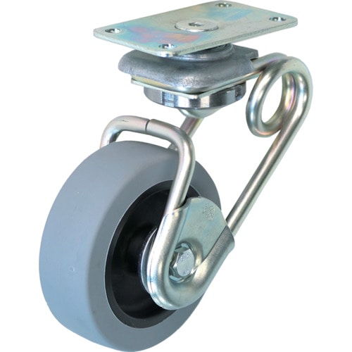 トラスコ中山 シシク 緩衝キャスター5 自在 75径 ウレタン車(ご注文単位1個)【直送品】