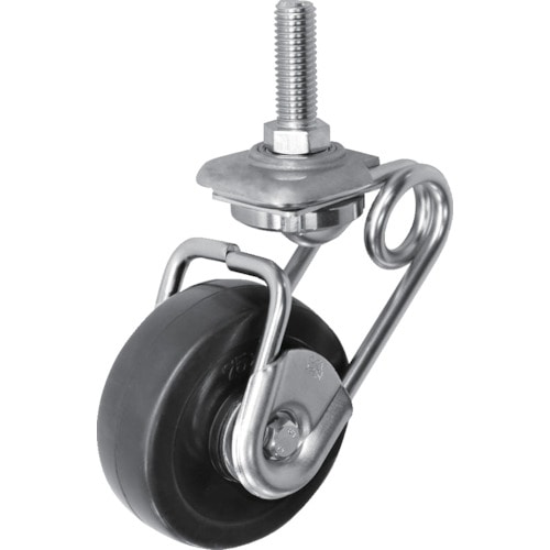 トラスコ中山 シシク 緩衝キャスター5 自在 ネジ込み 75径 Rゴム車(ご注文単位1個)【直送品】