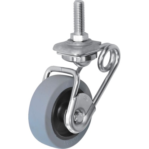 トラスコ中山 シシク 緩衝キャスター5 自在 ネジ込み 75径 ウレタン車(ご注文単位1個)【直送品】