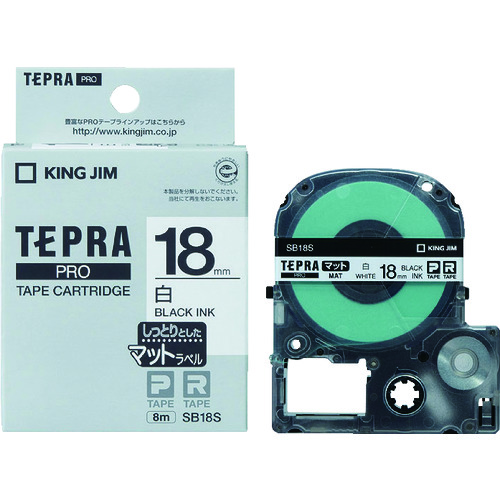 トラスコ中山 キングジム テプラPROテ-プカ-トリッジ 幅18mm 白 828-0911(ご注文単位1個)【直送品】